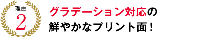 理由2 グラデーション対応の鮮やかなプリント面！